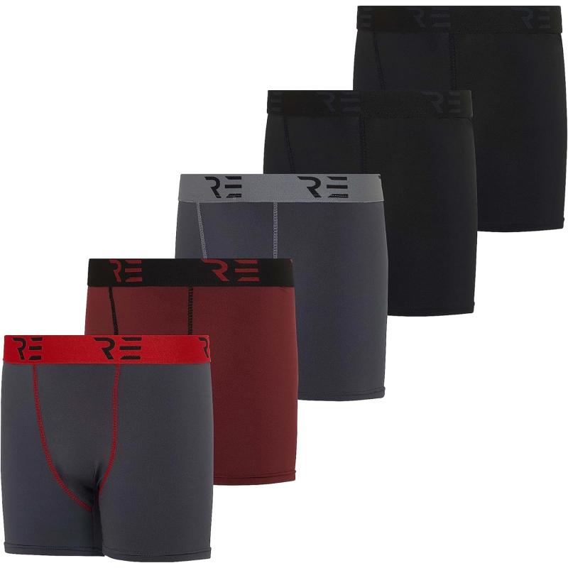 Real Essentials 5 Pack: Youth Boys' Compression Shorts