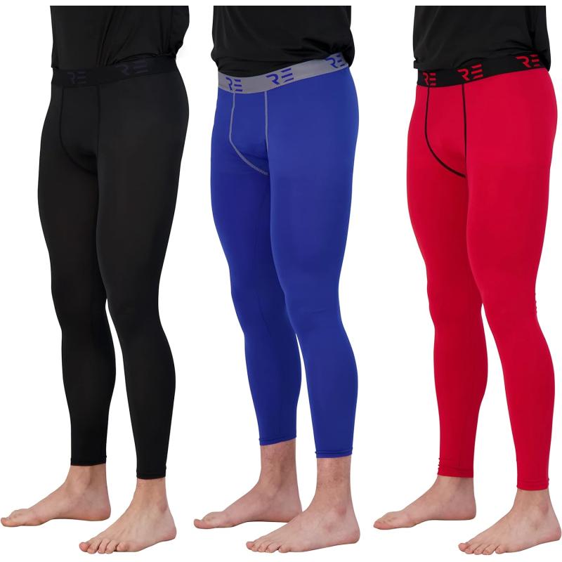 Real Essentials 3 Pack: Men's Active Compression Pants - Workout Base Layer  Tights Leggings : : Clothing, Shoes & Accessories